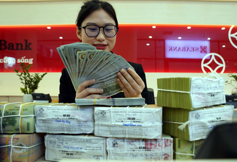 Tỷ giá USD tại các ngân hàng thương mại tăng mạnh tới 180 đồng. (Ảnh: Vietnam+)