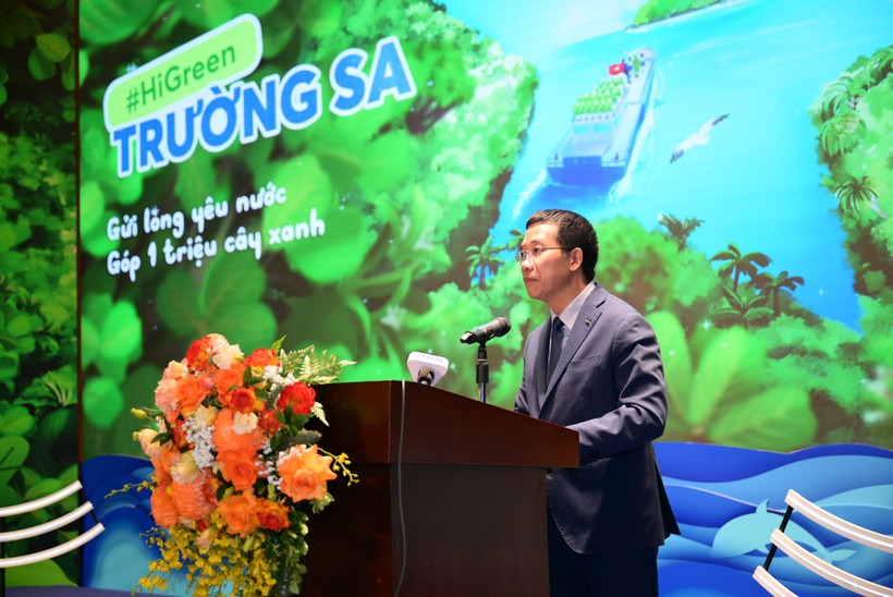 Đại tá Lưu Trung Thái, Bí thư Đảng ủy, Chủ tịch Hội đồng quản trị MB phát biểu tại sự kiện. (Ảnh: Vietnam+)