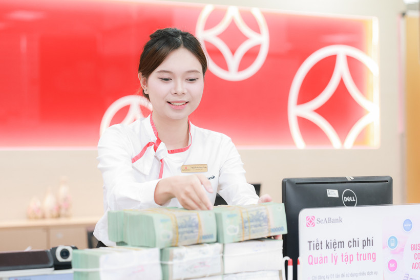 Ngân hàng SeABank chính thức tăng vốn điều lệ lên 28.450 tỷ đồng. (Ảnh: Vietnam+)