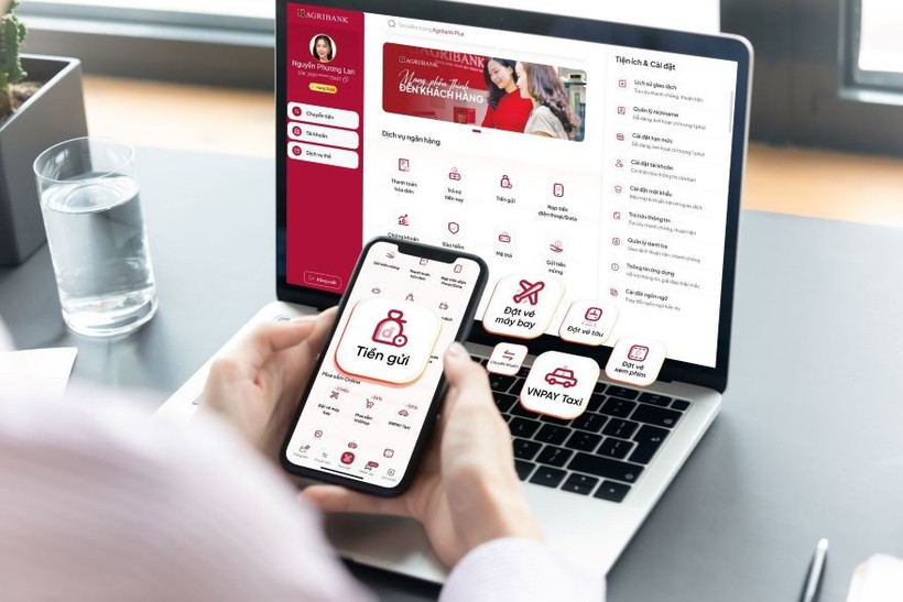 Agribank Plus - ứng dụng ngân hàng điện tử ghi dấu ấn đột phá về công nghệ của Agribank. (Ảnh: Vietnam+)