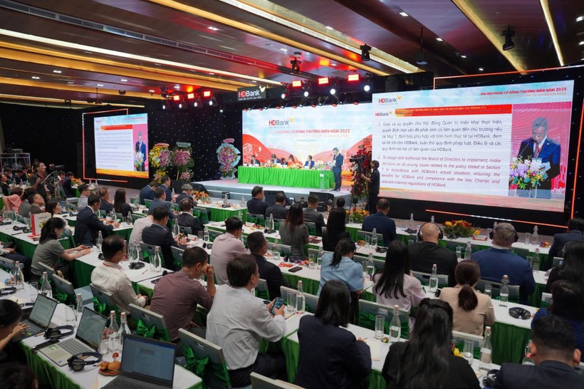 Ngân hàng HDBank đặt mục tiêu lợi nhuận 2025 hơn 21.000 tỷ đồng. (Ảnh: Vietnam+)