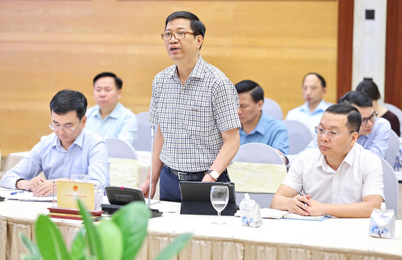 Ông Nguyễn Duy Hoàng - Cục trưởng Cục Kiểm soát thủ tục hành chính Văn phòng Chính phủ trả lời họp báo Chính phủ chiều ngày 4/6. (Ảnh: Vietnam+)