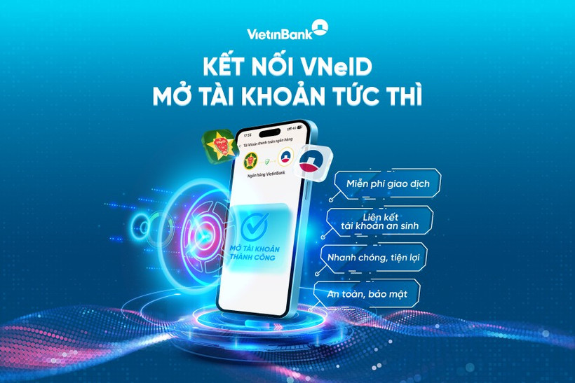 Mở tài khoản VietinBank dễ dàng trên ứng dụng VNeID. (Ảnh: Vietnam+)