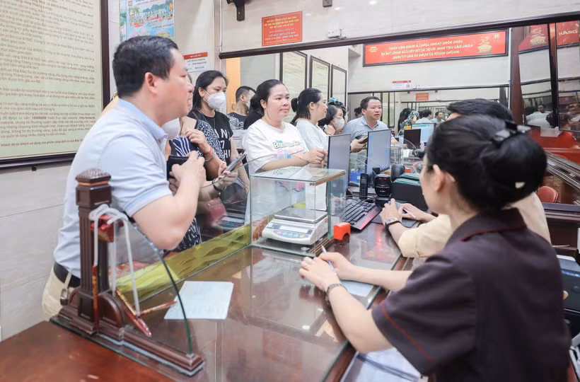 Giá vàng trong nước đảo chiều tăng 1 triệu đồng mỗi lượng theo thế giới. (Nguồn: TTXVN)