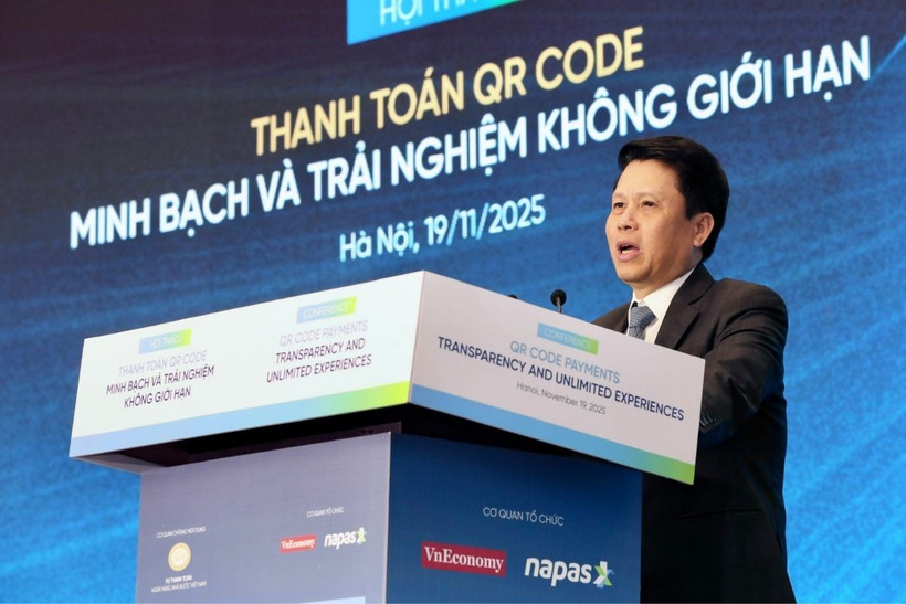 Ông Phạm Tiến Dũng, Phó Thống đốc Ngân hàng Nhà nước Việt Nam phát biểu tại hội thảo. (Ảnh: Vietnam+)