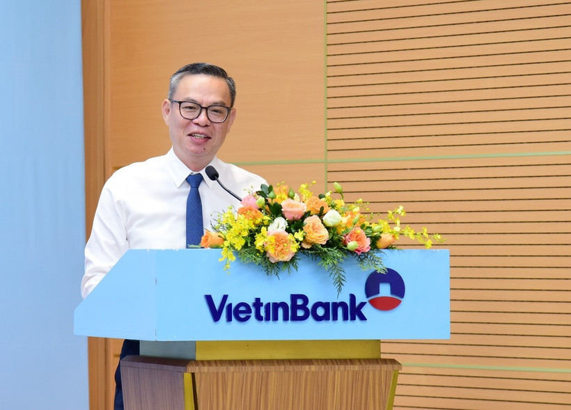 Ông Trần Minh Bình – Chủ tịch HĐQT VietinBank phát biểu tại sự kiện. (Ảnh: Vietnam+)
