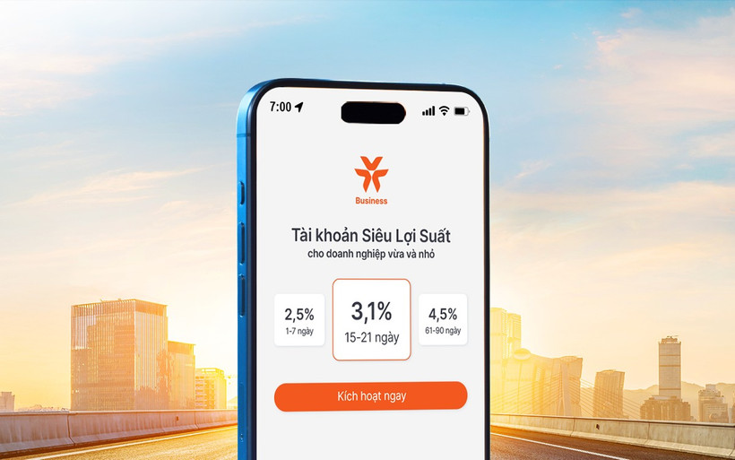 Tài khoản Siêu lợi suất dễ dàng được kích hoạt ngay trên nền tảng ngân hàng số VIB Business, mang đến trải nghiệm linh hoạt, minh bạch và an toàn cho hộ kinh doanh, doanh nghiệp. (Ảnh: Vietnam+)