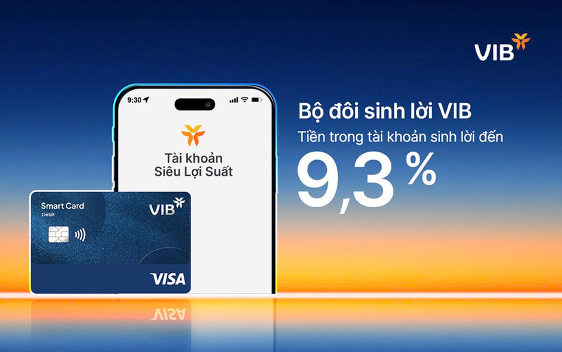 Bộ đôi sinh lời VIB - Giải pháp tài chính tối ưu dòng tiền đến 9,3%. (Ảnh: Vietnam+)