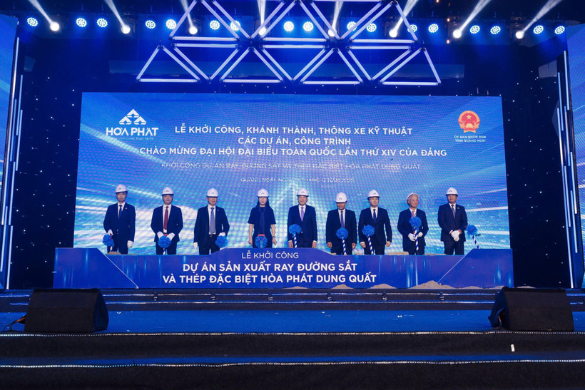 Hòa Phát khởi công Nhà máy sản xuất ray cao tốc và thép đặc biệt, sẵn sàng cung cấp vào các dự án trọng điểm. (Ảnh: Vietnam+)