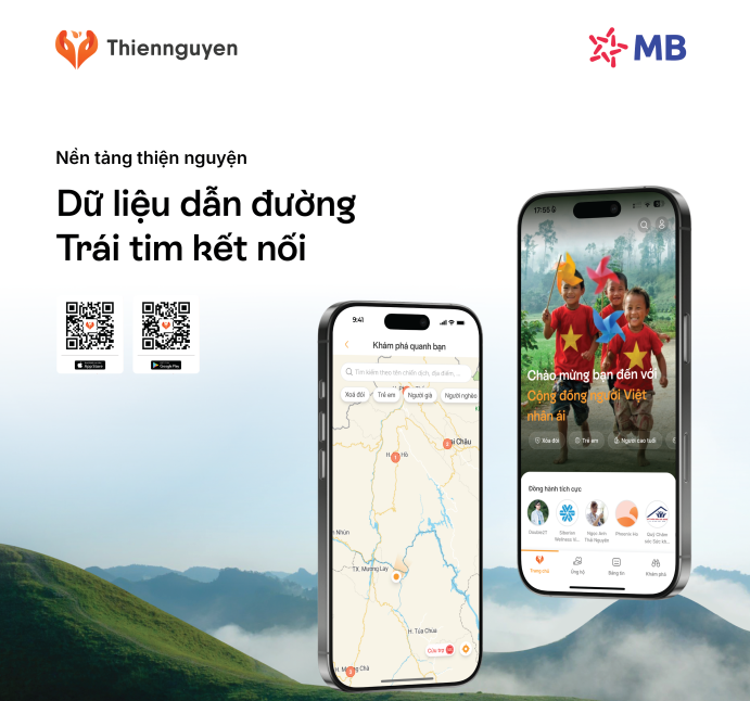 Nền tảng Thiện nguyện với thông điệp “Dữ liệu dẫn đường, trái tim kết nối”. (Ảnh: Vietnam+)