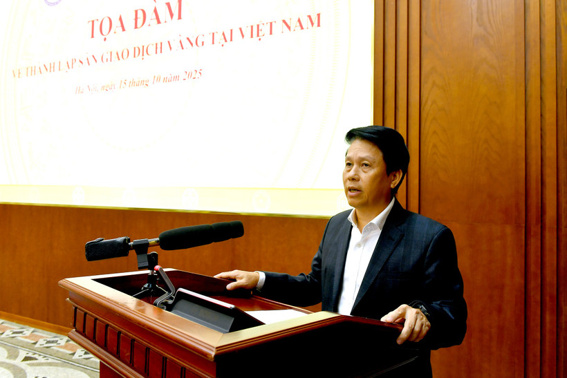 Phó Thống đốc Ngân hàng Nhà nước Phạm Tiến Dũng phát biểu tại Tạo đàm. (Ảnh: Vietnam+)