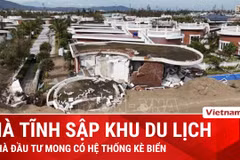 Sập nhà tại khu du lịch nghỉ dưỡng Hoa Tiên Xuân Thành ở Hà Tĩnh 