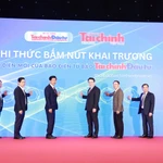 Lễ ra mắt giao diện mới của báo điện tử Tài chính - Đầu tư. (Ảnh: Vietnam+)