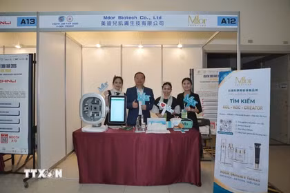 Một gian hàng tại ngày hội việc làm của sinh viên Việt Nam tại Đài Loan (Trung Quốc). (Ảnh: TTXVN phát)