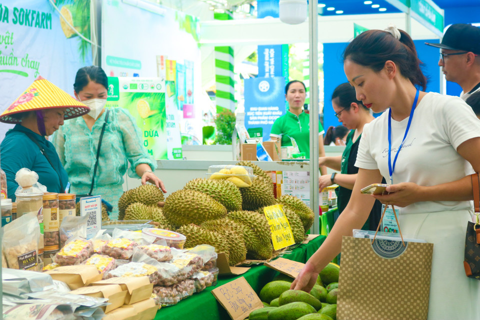 Hội chợ là cơ hội để các doanh nghiệp giao lưu và kết nối với các nhà đầu tư cũng như quảng bá sản phẩm trực tiếp đến du khách. (Ảnh: Bảo Ngọc/Vietnam+)