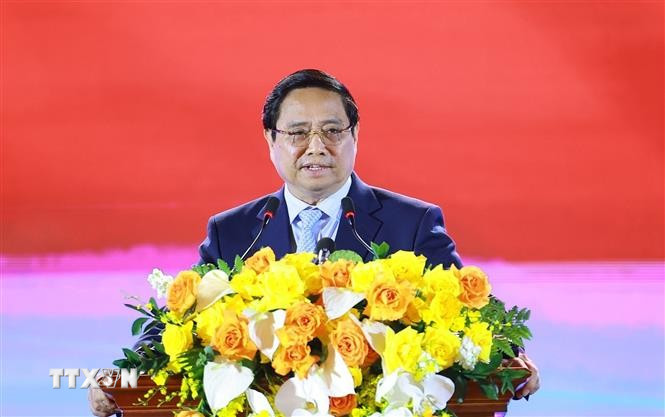 ファム・ミン・チン首相は、「独立・自由・幸福の80年の旅」展の開会式で演説した。(写真:ドゥオン・ザン/VNA) ttxvn-thu-tuong-pham-minh-chinh-2.jpg