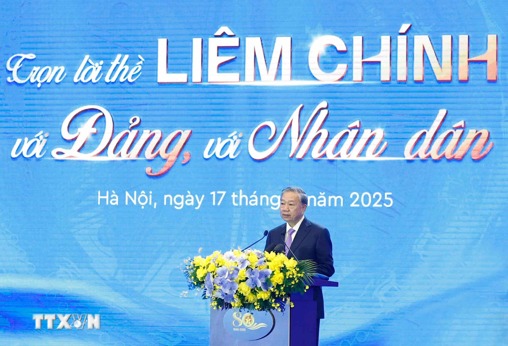 Tổng Bí thư Tô Lâm phát biểu tại Lễ kỷ niệm 80 năm Ngày truyền thống Thanh tra Việt Nam. Ảnh: TTXVN