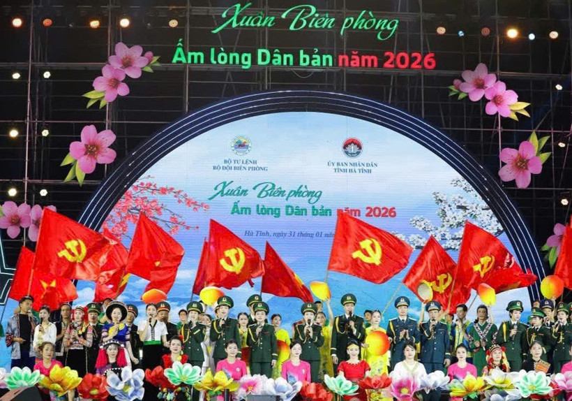 Chương trình chính luận nghệ thuật đặc biệt "Xuân Biên phòng ấm lòng dân bản" năm 2026. (Ảnh: PV/Vietnam+)