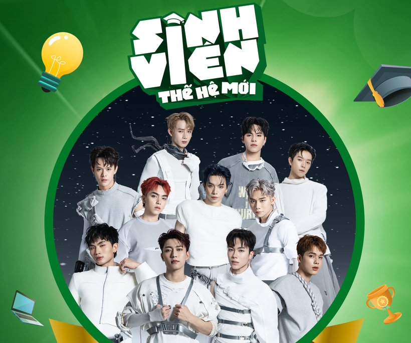 Đội hình nghệ sỹ trẻ của "Tân binh toàn năng" sẽ đồng hành cùng các bạn sinh viên. (Ảnh: VTV)