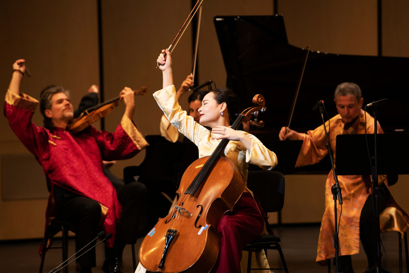 Nghệ sỹ, Tiến sỹ Đinh Hoài Xuân là người khởi xướng chuỗi hòa nhạc Cello Fundamento. (Ảnh: PV/Vietnam+)