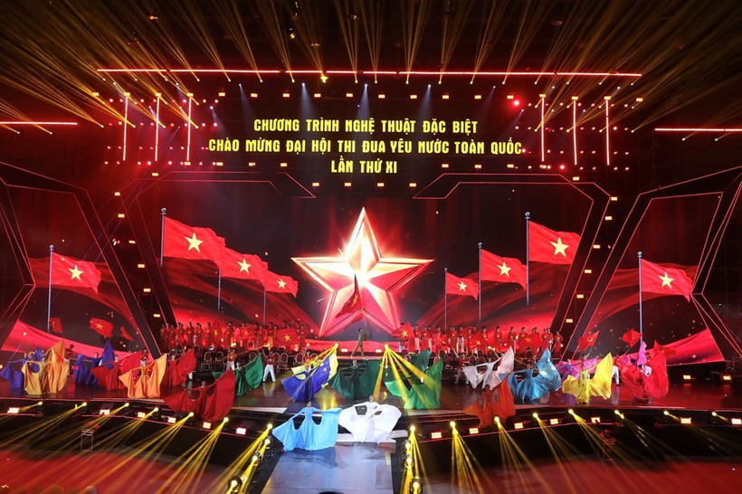 Tổng duyệt chương trình nghệ thuật đặc biệt chào mừng Đại hội Thi đua yêu nước toàn quốc lần thứ XI. (Ảnh: Trần Huấn)