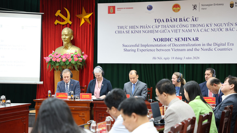 Quang cảnh tọa đàm. (Ảnh: CTV/Vietnam+)