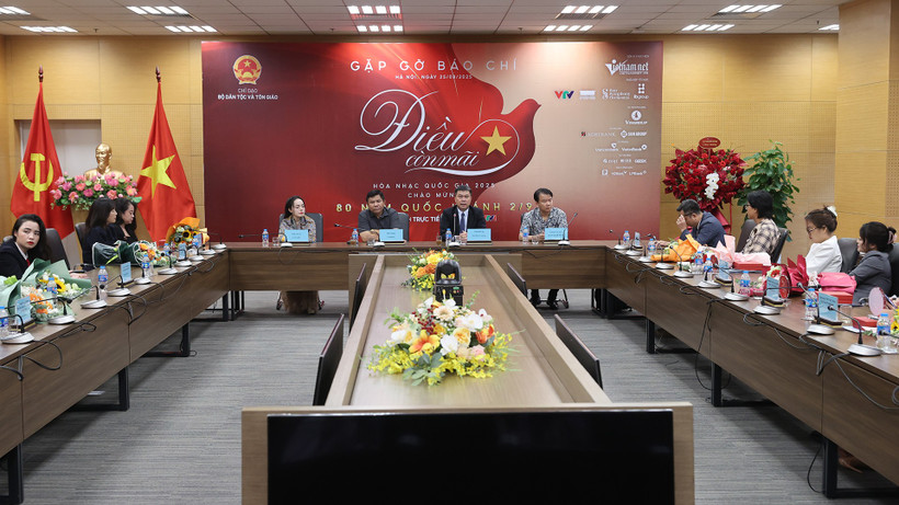 Quang cảnh buổi gặp gỡ báo chí. (Ảnh: PV/Vietnam+)