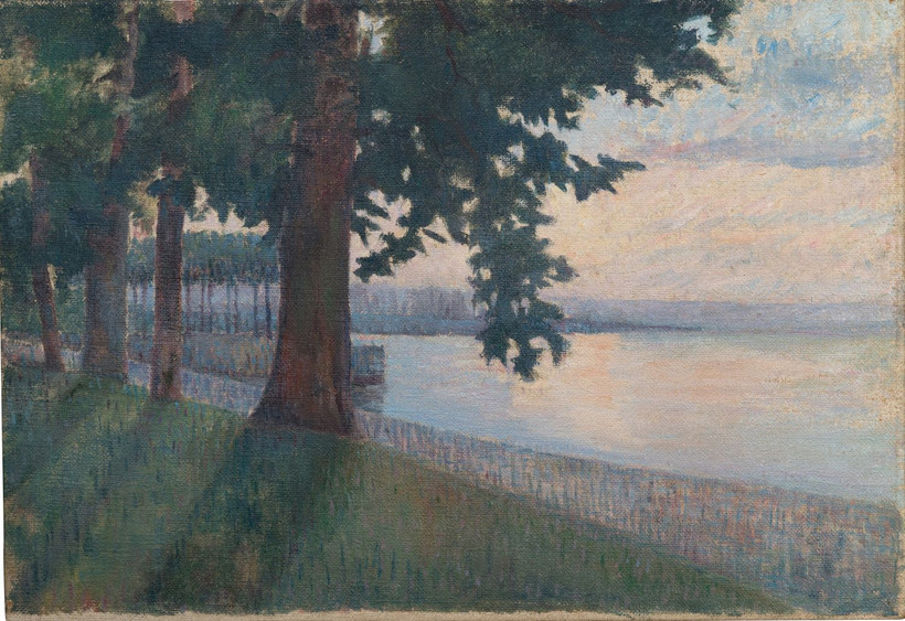 Tác phẩm “Bờ rừng (hồ Geneva)” của Vua Hàm Nghi (sáng tác khoảng 1920), sơn dầu trên toan. (Nguồn: Kâ-Mondo)