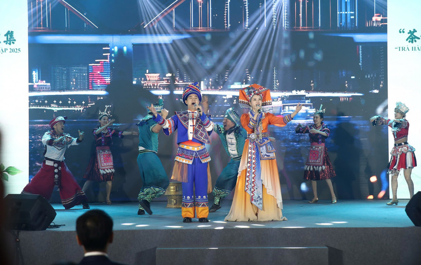 Chương trình nghệ thuật mang đậm sắc màu văn hóa Quảng Tây. (Ảnh: Nam Nguyễn/Vietnam+)