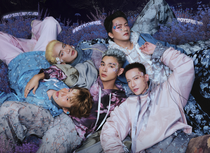 Jun Phạm, S.T Sơn Thạch, BB Trần, Kay Trần và Bùi Công Nam là thành viên của nhóm nhạc B.O.F, ra mắt sau chương trình “Anh trai vượt ngàn chông gai.” (Ảnh: NSX)