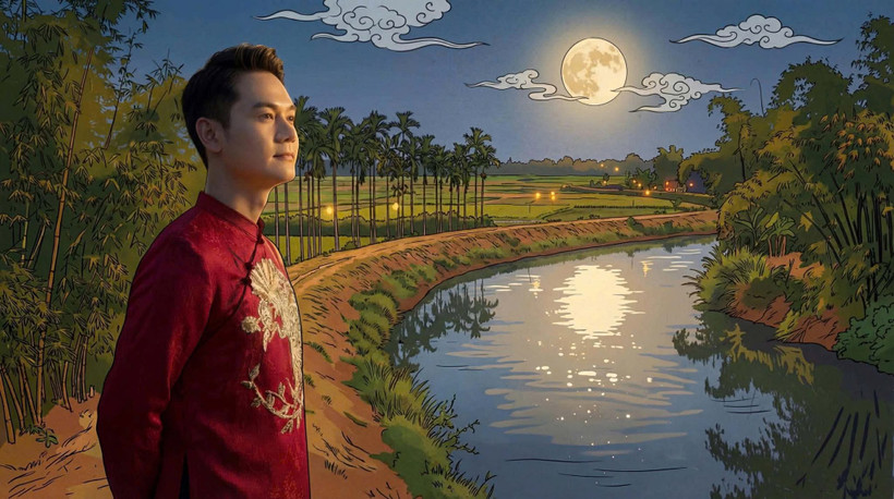 AnhHI Thanh Cường "xuyên không" vào không gian di sản Quan họ, Hội Lim, tranh Đông Hồ. (Ảnh: NVCC)