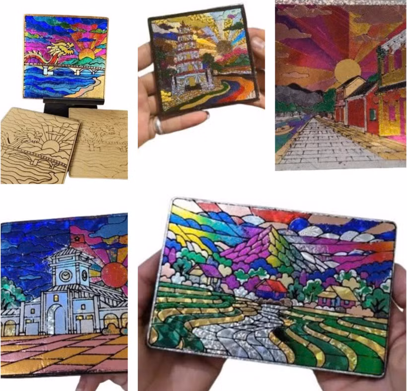 Món quà tri ân là bộ tranh gỗ Foil Art dành cho du khách tham gia chương trình điều tra thông tin khách du lịch năm 2026 của Cục Du lịch Quốc gia Việt Nam.