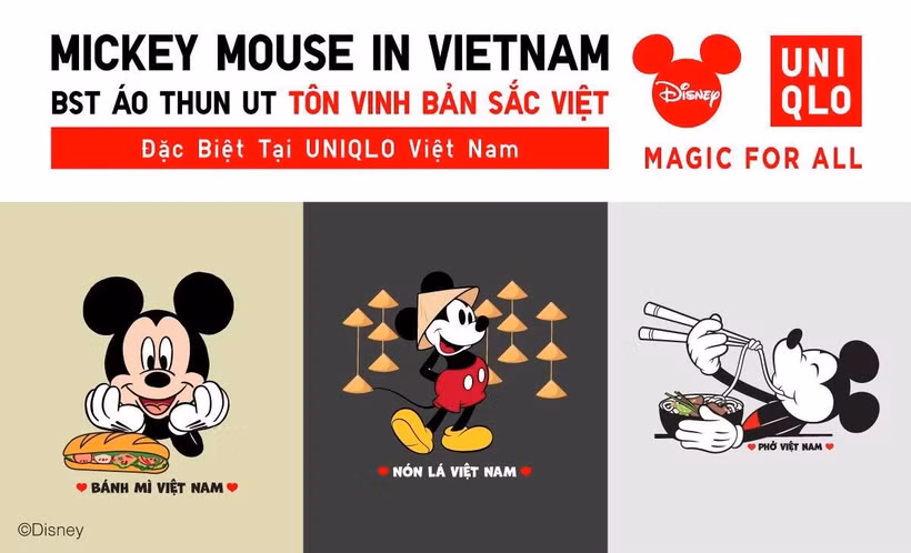  Các họa tiết trong bộ sưu tập áo thun Mickey Mouse in Vietnam.