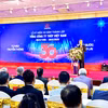 Ông Nghiêm Xuân Đa, Tổng Giám đốc Tổng Công ty Thép Việt Nam phát biểu tại Lễ Kỷ niệm 30 năm thành lập Tổng Công ty. (Ảnh: Đức Duy/Vietnam+)