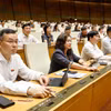 Các đại biểu Quốc hội biểu quyết thông qua dự án luật tại Kỳ họp thứ 9, Quốc hội khóa XV. (Ảnh: TTXVN)