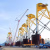 Công trường thi công chân đế điện gió ngoài khơi của Petrovietnam tại Vũng Tàu-Thành phố Hồ Chí Minh. (Ảnh: PV/Vietnam+)