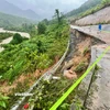 Vị trí sạt lở tuyến ĐT.601 tại Đà Nẵng. (Ảnh: Thanh Phong/Vietnam+)