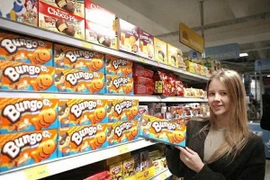 Sản phẩm bánh Bungo của hãng Orion tại một siêu thị ở Nga. (Ảnh: Orion)