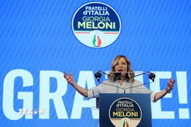 Thủ tướng Italy Giorgia Meloni. (Ảnh: AFP/TTXVN)
