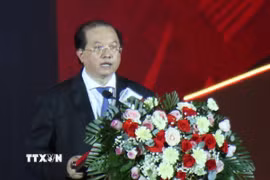 Ông Tạ Quang Đông, Thứ trưởng Bộ Văn hóa, Thể thao và Du lịch phát biểu tại buổi lễ. (Ảnh: Thu Hương/TTXVN)
