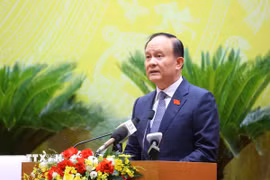 Chủ tịch HĐND thành phố Hà Nội Nguyễn Ngọc Tuấn phát biểu. (Ảnh: Văn Điệp/TTXVN)