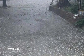 Mưa đá. (Ảnh: TTXVN phát)
