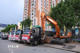 Dự án đầu tư xây dựng hầm chui tại nút giao Cổ Linh, phường Long Biên chính thức khởi công chào mừng kỷ niệm 71 năm Ngày Giải phóng Thủ đô (10/10/1954 - 10/10/2025). (Ảnh: Quốc Khánh/TTXVN)
