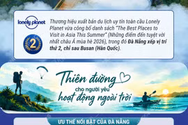 Đà Nẵng đứng Top 2 điểm đến châu Á mùa Hè 2026 của Lonely Planet