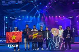 Đại diện Việt Nam - Team Fancy United Esports tại sự kiện APAC Predator League 2026. (Ảnh: TTXVN phát)