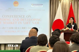 Tổng Lãnh sự quán Việt Nam tại Fukuoka Vũ Chi Mai phát biểu khai mạc Hội thảo. (Ảnh: Phạm Tuân/TTXVN)