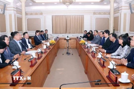 Quang cảnh buổi làm việc. (Ảnh: Xuân Khu/TTXVN)