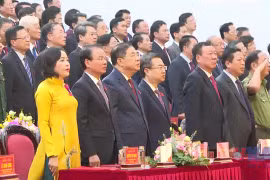 Khai mạc Đại hội đại biểu Đảng bộ tỉnh Ninh Bình lần thứ 1, nhiệm kỳ 2025-2030.m (Ảnh: TTXVN phát)