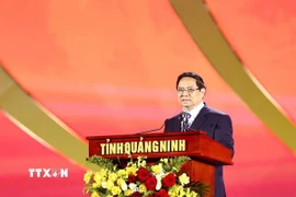 Thủ tướng Phạm Minh Chính phát biểu tại Lễ công bố. (Ảnh: Thanh Vân/TTXVN)