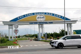 Khu công nghiệp Hàm Kiệm 1 được đầu tư xây dựng hoàn chỉnh hạ tầng với tỷ lệ lấp đầy đạt gần 50%. (Ảnh: Nguyễn Thanh/TTXVN)
